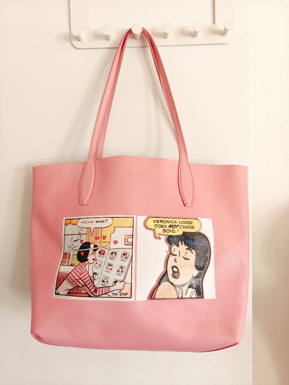 Rare Kate Spade x Archie Comics Betty Veronica Pink Reversible Leather Tote